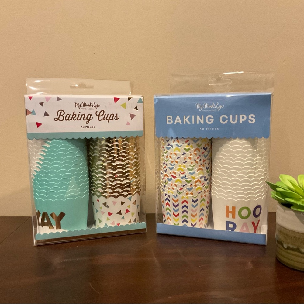 2 New Packages of  Baking Cups - YAY HOORAY Confetti 🎉